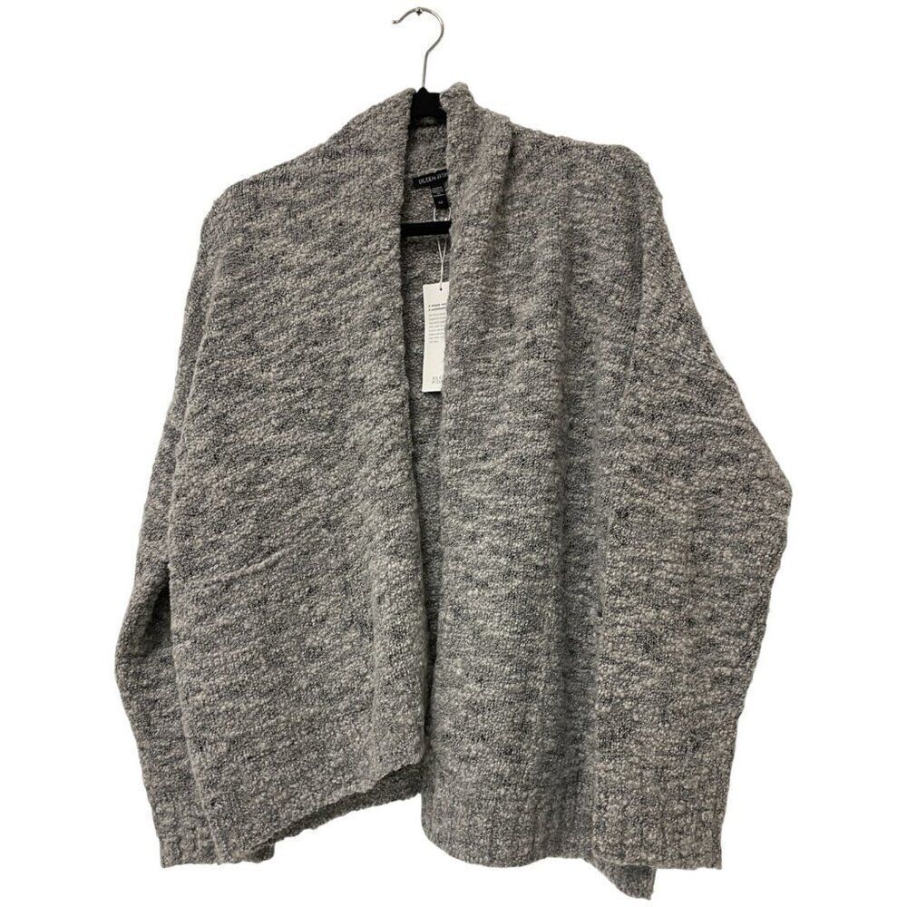 Eileen Fisher Womens Cardigan Sweater Small S Moon Shawl Collar Wool Blend NWT